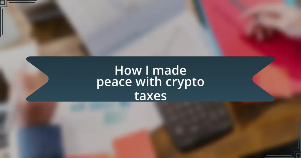 How I made peace with crypto taxes