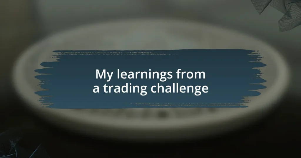 My learnings from a trading challenge