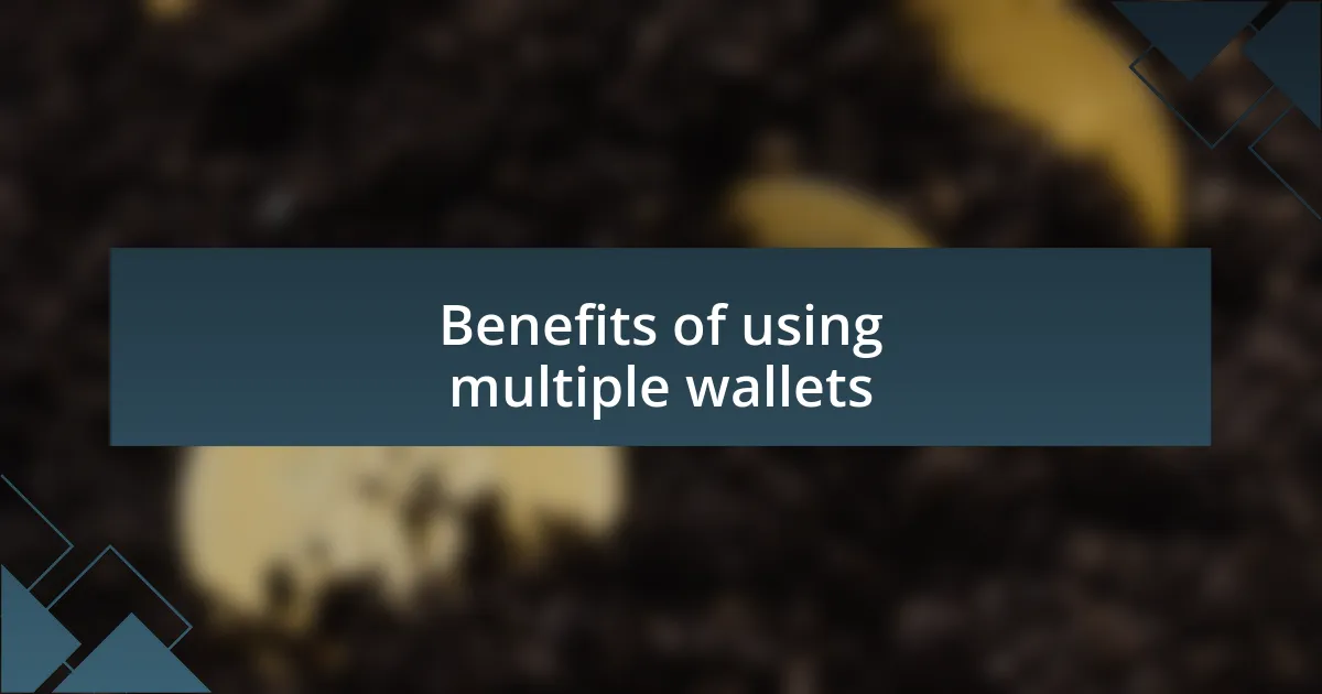 Benefits of using multiple wallets