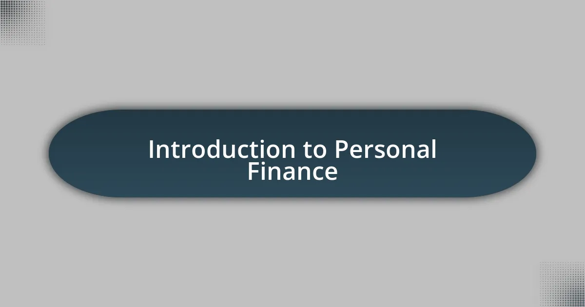 Introduction to Personal Finance