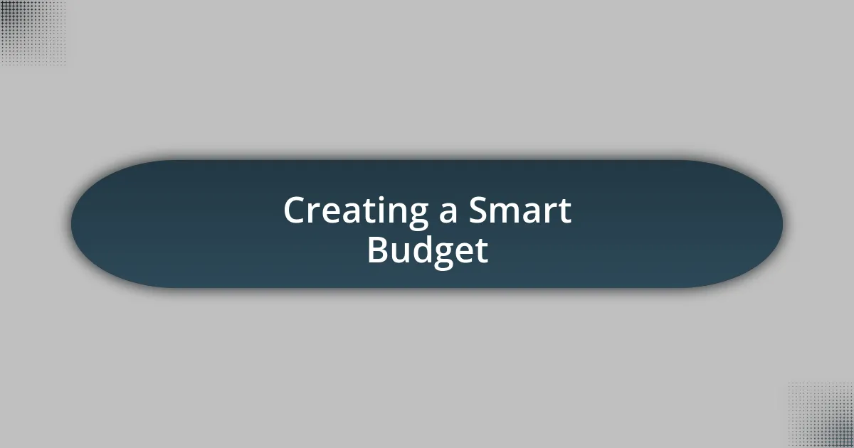 Creating a Smart Budget