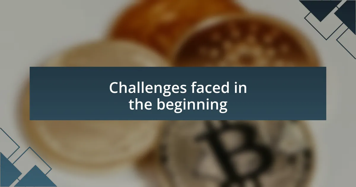 Challenges faced in the beginning