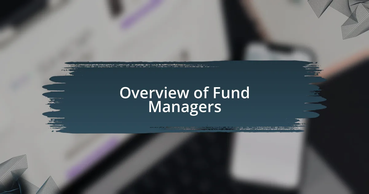 Overview of Fund Managers