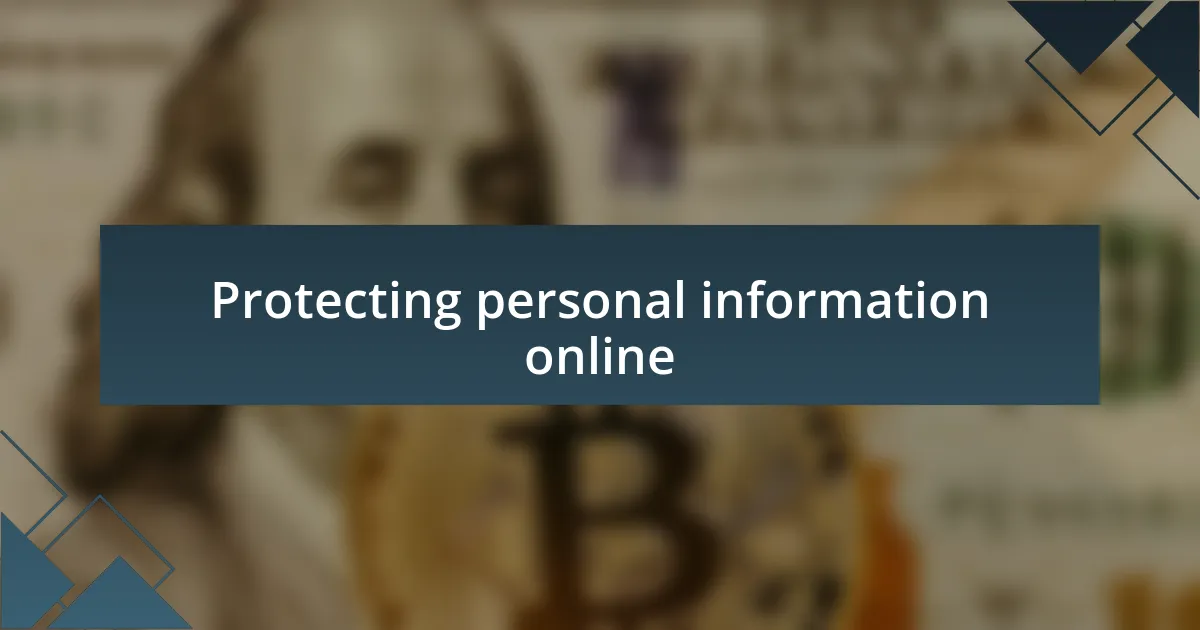 Protecting personal information online