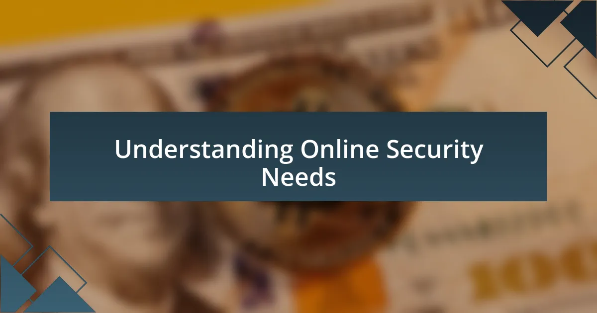 Understanding Online Security Needs